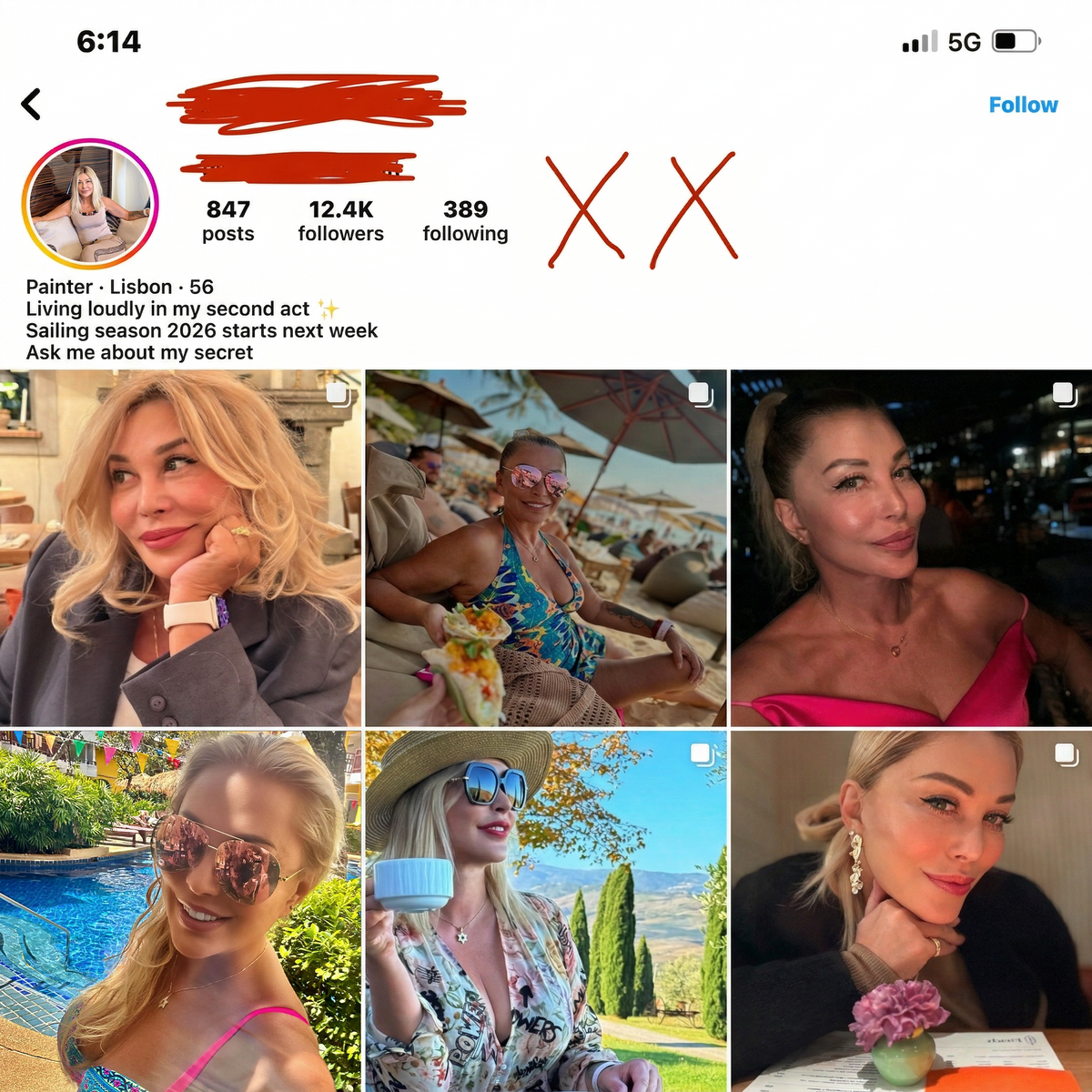 Scrolling through Instagram on a phone